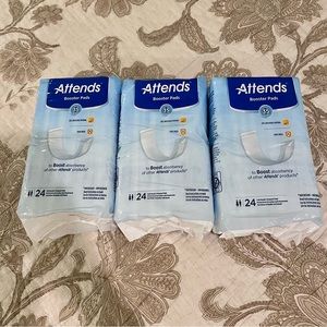 3 packs of attends booster pads